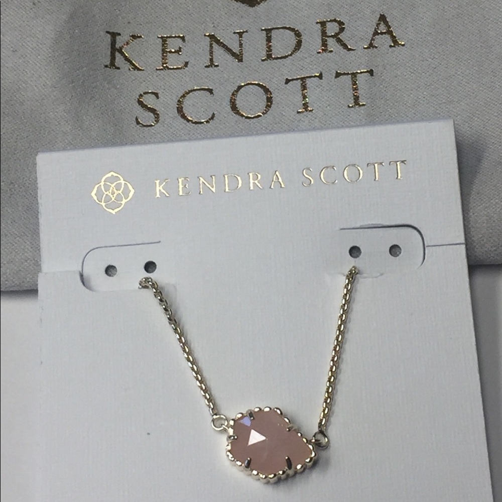 Kendra Scott Tess Gold Rose Quartz Necklace
